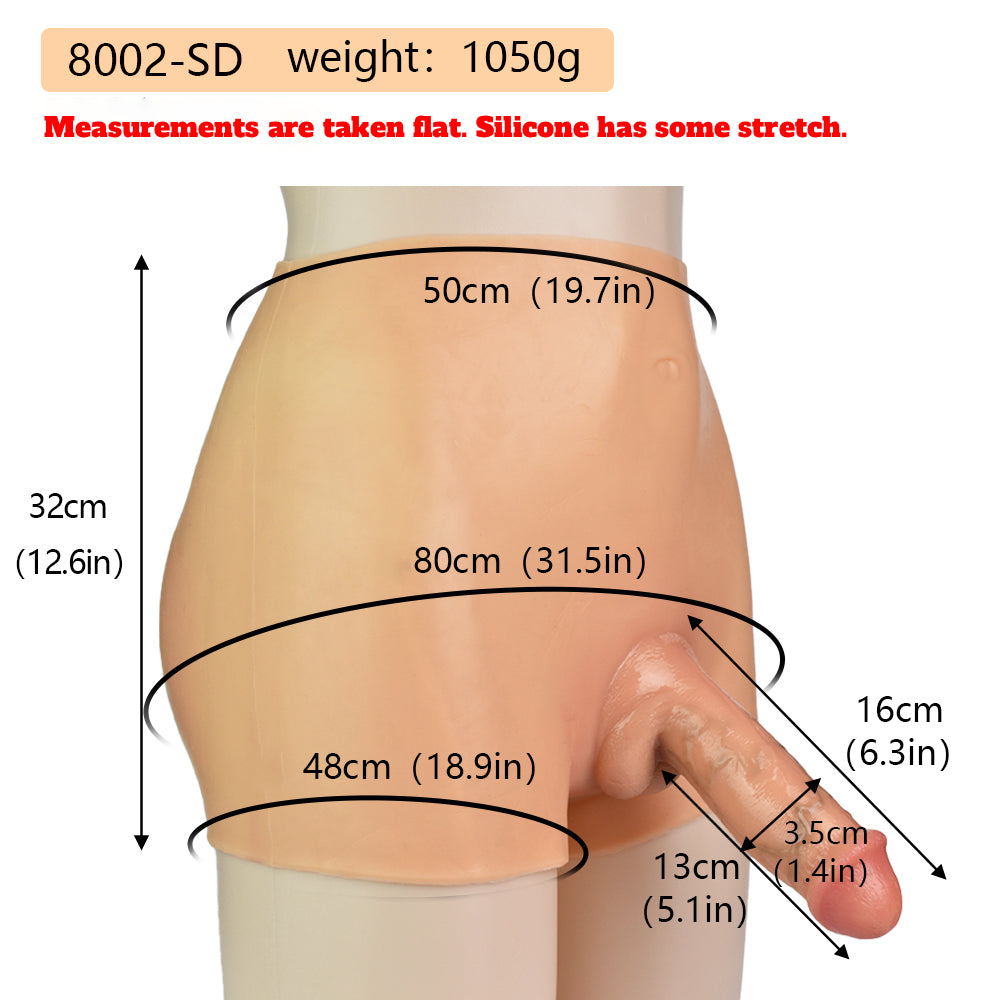Veined Flesh-Tone Wearable Dildo Panties – Realistic Platinum Silicone Packing Harness Boxers for Trans Masculine & Gender-Affirming Intimacy