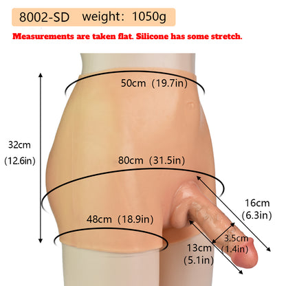 Veined Flesh-Tone Wearable Dildo Panties – Realistic Platinum Silicone Packing Harness Boxers for Trans Masculine & Gender-Affirming Intimacy